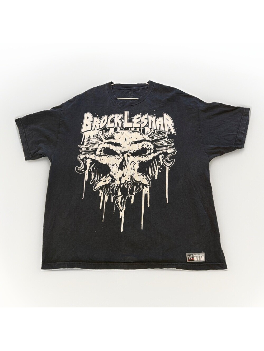 Y2K Black Brock Lesnar Carnage WWE t-shirt w/ skull graphic on front Men’s XXL